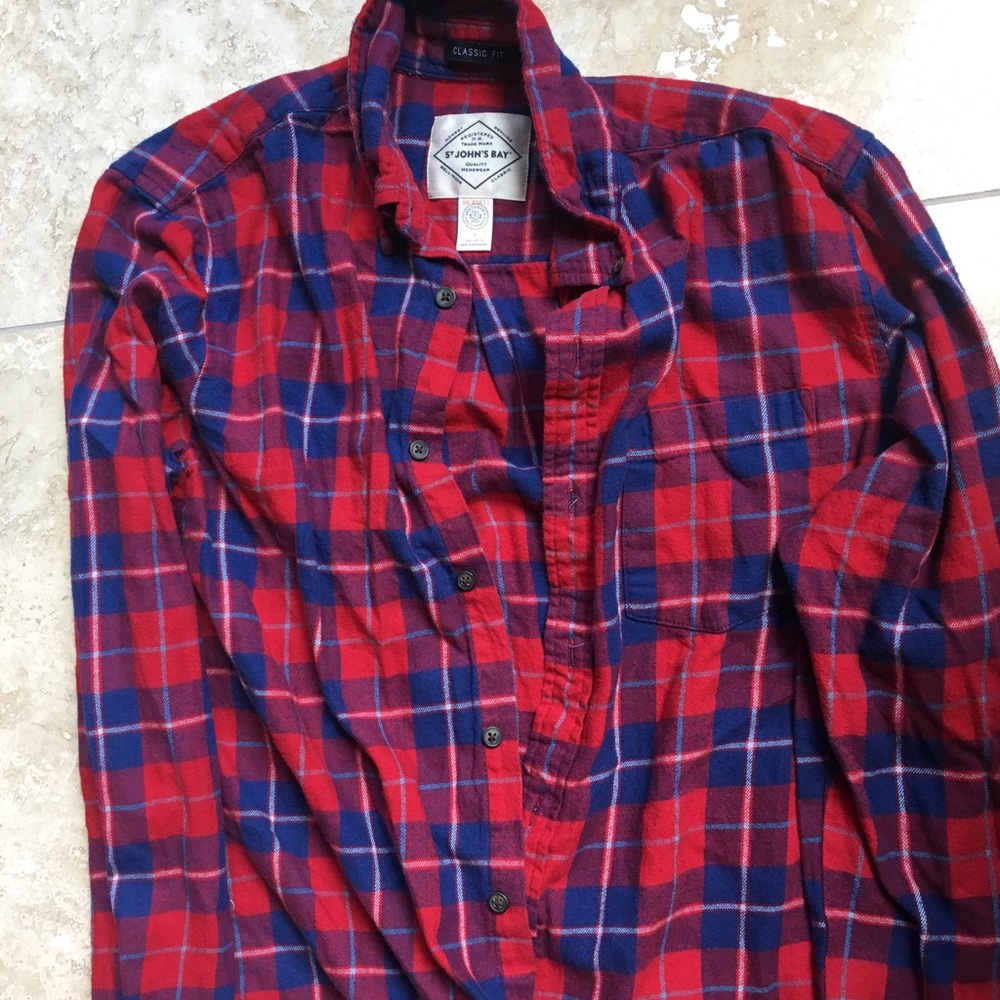 St. John's Bay Red Plaid Shirt